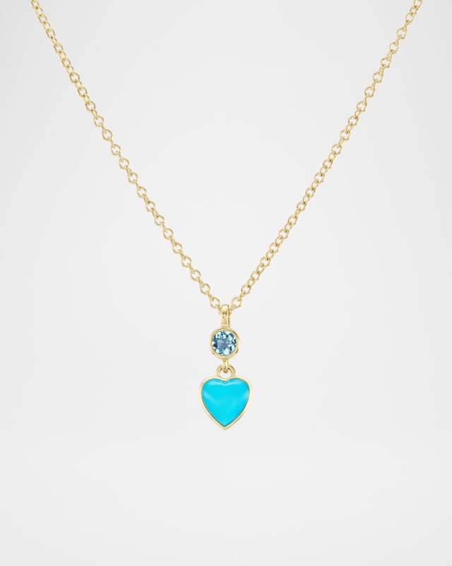 18K Blue Heart Necklace